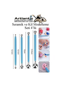 Resim Top Uçlu Seramik Ve Kil Modelleme Seti 4 Lü 1 Paket Polimer Kil Şekillendirme Çömlek Oyma Çiçek Marzipan Mandala Top Ütü 