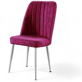 Resim Vento Sandalye - Milas Fuşya - Metal Beyaz Ayak 