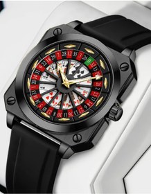 Resim Lige Orjinal Silikon Kordon Casino Briç Erkek Kol Saati 