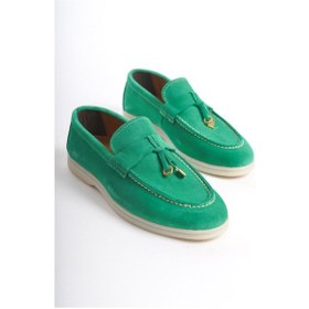 Resim Mubiano Hakiki Deri Collection Kadın Süet Loafer & Babet Yeşil -mckry1410-y Yeşil 