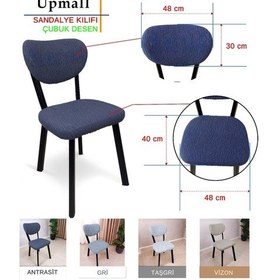 Resim Bohem Yeni Model Jakarlı Sandalyesi Kılıfı, Sandalye Örtüsü 1 Adet Gri 