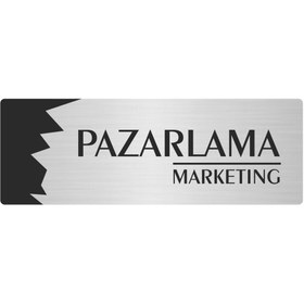 Resim Özarslan Dizayn Metal Departman Kapı İsimliği, Yönlendirme levhası Pazarlama(Marketing) 10X20 Cm Gümüş Renk 