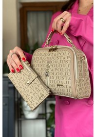 Resim Jps- El Ve Omuz Askılı 2 Bölmeli Kadın Omuz Çantası 2057-23 - Kum Kombin Kum 