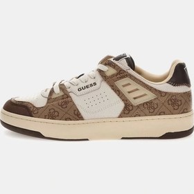 Resim Guess Vincent Erkek Beyaz Bej Deri Sneaker FMJVINLEL12-WHIBE 
