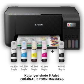Resim Epson L3250 Tanklı Photoink Mürekkepli Yazıcı 4 Renk Bitmeyen Kartuşlu 