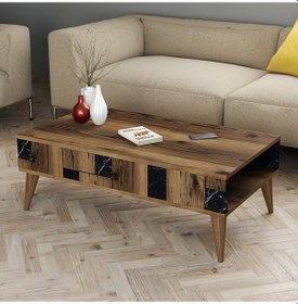 Resim Variant Madrid Orta Sehpa - Ceviz / Siyah Mermer 