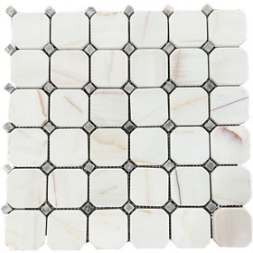 Resim TUQCO Doğaltaş Fileli Octagon Dolamit Spider Eskitme Mermer Mozaik 