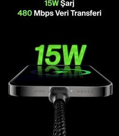 Resim Belkin BoostCharge Örgülü USB C şarj kablosu, USB-C - USB-A ara kablosu, iPhone 16, 15, Samsung Galaxy S24, S23, Pixel, iPad, MacBook, Nintendo Switch vb. için USB Type-C şarj kablosu - 15 cm, Siyah 