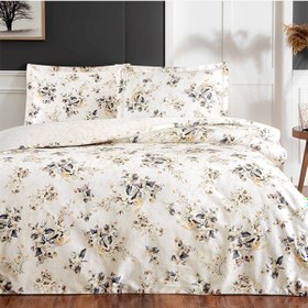 Resim Taç Pamuk Saten Nevresim Takımı Maisy Krem Çift Kişilik Krem 