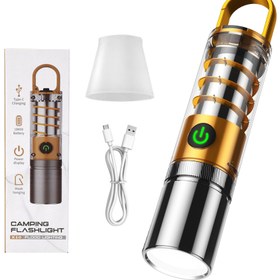 Resim Ultra Parlak LED Kamp Feneri - Yüksek Lümen, USB Şarj Edilebilir Type-C ile, Maceralar için Yakınlaştırılabilir El Feneri, Kamp Aksesuarları, Elde Taşınabilir, Yüksek Güç 