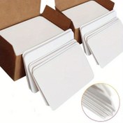 Resim 100 Adet Boş Oyun Kartı - Masa Oyunları, Özel Flash Kartlar, Mesaj Kartları ve El Sanatları için DIY Kart Stoğu - Beyaz Kaplama 