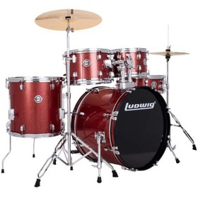 Resim Ludwig Accent Fuse LC19014 Red Sparkle Akustik Davul Seti 