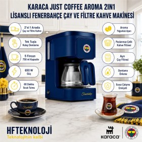 Resim Karaca x Fenerbahçe Lisanslı Just Coffee Aroma 2 In 1 Filtre Kahve ve Çay Demleme Makinesi 