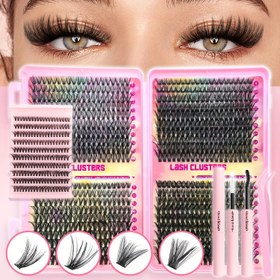 Resim 200/800 adet Wispy D Curl Cluster Lashes - 30D/40D/50D/60D Karışık Uzunluklar, Doğal Görünüm, Hafif ve Su Geçirmez Bond & Seal ile, Cımbız Dahil - DIY Güzellik, Parti Makyajı, Glam ve Peri Gibi Doğal Stil için Mükemmel, Tekrar Kullanılabilir ve Kolay Uygulama, Lash Uzatmaları, Parti Makyaj Aksesuarları, Kedi Göz Lashes, Tekrar Kullanılabilir Lashes 