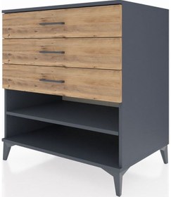 Resim Kronos Şifonyer Tek Raflı 3 Çekmeceli 88x59x96 Antrasit-çam Antrasit 