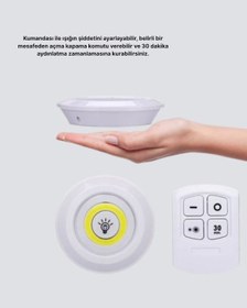 Resim Kablosuz Gün Işığı 3 Lü Led Spot Nrzsnt - 34 Lamba Kumandalı 