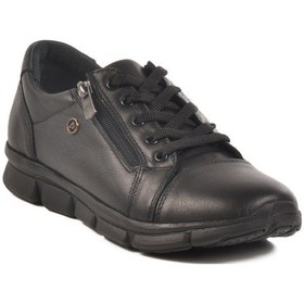 Resim Siyah Hakiki Deri Anatomik Kadın Casual Ayakkabı 630 Z Siyah 