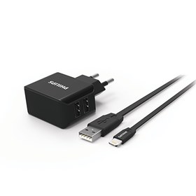 Resim Philips DLP2502L Duvar Şarj Cihazı & MFI Lisanslı Lightning Kablo 