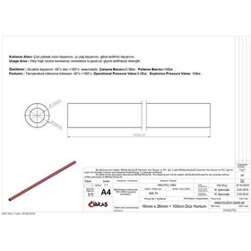 Resim IBRAS 65755 DÜZ HORTUM 16mm KIRMIZI SILIKON 3 KAT POLYESTERLİ 