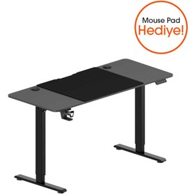 Resim Adore Mobilya Adore Gaming Maestro-X Yükseklik Ayarlı Oyuncu Masası - Siyah 140x72-117x60 cm 