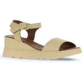 Resim Bueno Shoes Sarı Açık Deri Kadın Dolgu Topuklu Sandalet 01WA0507 01WA0507 
