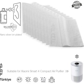 Resim Faf 10 Adet Xiaomi Smart Air Purifier 4 Compakt EU Uyumlu Gümüş İyonlu Elektrostatik Toz Tutucu Ön Filtre 