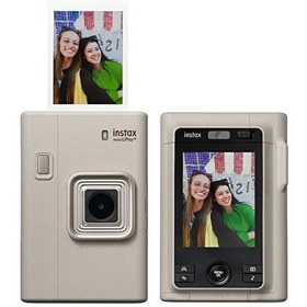 Resim Fujifilm Instax Mini Liplay Plus Sand Beige Fotoğraf Makinesi Çanta Albüm Kıskaç ve 20'li Film Hediye Seti 