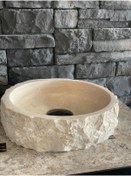 Resim Polen Stone Traverten Taş Dekoratif Patlatma Modeli Lavabo 41x15 
