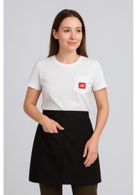 Resim Kadın Belden Bağlamalı Barista Şef Mutfak Önlüğü 60x60 Cm Siyah 
