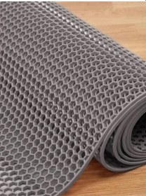 Resim Gri Petek Mat Pvc Kaydırmaz Petek Paspas, 1,2x8 Metre 