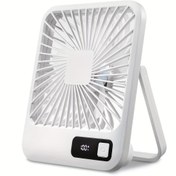 Resim ERITEX Masaüstü Fanı, 1800mAh Pil Güçlü, 180 Derece Katlanabilir Taşınabilir Kişisel Fan, Güç Göstergeli, Ev Ofisi ve Seyahat ile Dış Mekan Kullanımına Uygun Ultra-Sessiz, 5 Hız Ayarlı 