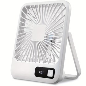 Resim ERITEX Masaüstü Fanı, 1800mAh Pil Güçlü, 180 Derece Katlanabilir Taşınabilir Kişisel Fan, Güç Göstergeli, Ev Ofisi ve Seyahat ile Dış Mekan Kullanımına Uygun Ultra-Sessiz, 5 Hız Ayarlı 