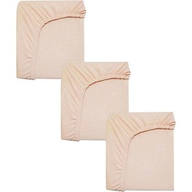Resim 3 Adet Pamuklu Ve Lastikli 60 X 120 Cm Penye Bebek Çarşaf-açık Somon 