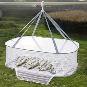 Resim 3 Katlı Katlanabilir Ağ Kurutma Rafı - Balkon, Balık ve Sebzeler için İdeal - Plastik Çerçeve ile Katlanabilir Depolama Çözümü - Dış Mekan Kullanımı, Hediye Verme ve Ev Kullanımı için Mükemmel, Sebze Kurutma Ağı, Kurutma Rafı 