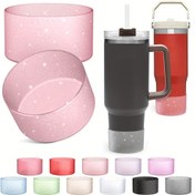 Resim 1 adet Silikon Bardak Kılıfı - 20oz, 30oz, 40oz Seyahat Bardakları için Dayanıklı, Çiziklere Karşı Dayanıklı Koruma | Tumbler Buz Aksesuarları ile Uyumlu | Spor ve Açık Hava Aktiviteleri, Seyahat İçecekleri için İdeal, Canlı Bardak Kılıfı | Esnek Silikon Malzeme, İzole Edilmiş Seyahat Bardağı 