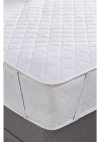 Resim Mycey Kapitoneli Sıvı Geçirmez Alez 100x200 Cm Tek Kişilik Köşe Lastikli Beyaz 