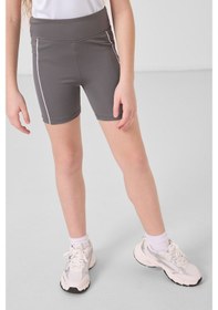 Resim Tommylife Koyu Gri Esnek Standart Fit Basic Performans Kız Çocuk Tayt - 75189 Koyu Gri 