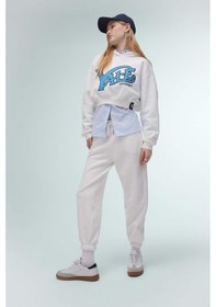 Resim DeFacto Coool Yale University Oversize Geniş Kalıp Kapüşonlu Crop Sweatshirt C3092AX24SPWT32 