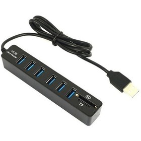 Resim 6 Port Usb Microsd Tf Sd Çoklayıcı Hub 4691A Kart Okuyucu Laptop 