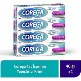 Resim Corega Tat İçermez Yapıştırıcı Krem 4 x 40 G 