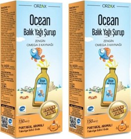 Resim Ocean Balık Yağı Şurup Portakal Aromalı 150 ML 2 Adet 