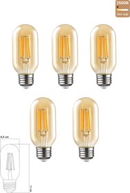 Resim Heka Rustik LED Ampul 6W 2500K E27 Gün Işığı 5'li ERD-45 