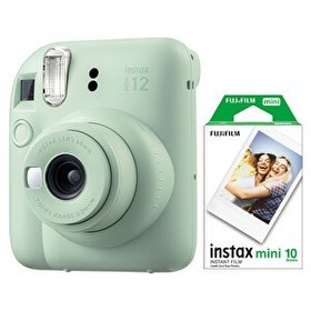 Resim Fujifilm Instax Mini 12 Yeşil Fotoğraf Makinesi Ve 10'lu Mini Film 
