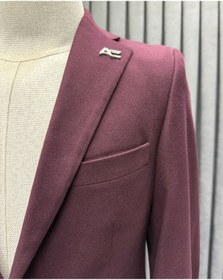 Resim Avni Ceylan Erkek Bordo Çift Kapaklı Cep Detaylı Tek Düğme Blazer Ceket 