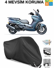 Resim AutoEN ARORA GT 250 DAYANIKLI KİLİT UYUMLU SU GEÇİRMEZ MOTOSİKLET BRANDASI-SİYAH 