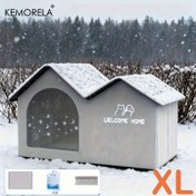 Resim KEMORELA (Evcil Hayvan Isıtma Evi) Tüm Mevsimler İçin Sıcak Evcil Hayvan Evi - Kedi Köşkü, Yalıtımlı Oxford Malzemeden Üretilmiş Kedi ve Köpek Barınma Alanı, Dış Mekanlar için Uygun, Şık Rüzgarlığa Dayanıklı, Çiğnemeye Karşı Dirençli Kolay Kurulumlu 