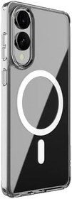 Resim Samsung ile Uyumlu Galaxy S25 Edge Magsafe Şeffaf Silikon Kılıf, Magsafe-Samsung S25 Edge Kılıf 