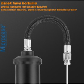 Resim Microcase Çok Amaçlı Manuel 4 Başlıklı Top Tekerlek Şişme Yatak El Pompası AL4522 