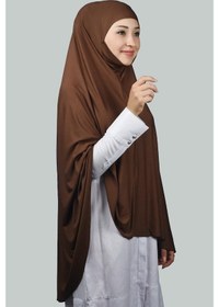 Resim Altobeh Hazır Türban Peçeli Pratik Eşarp Tesettür Nikaplı Hijab - Namaz Örtüsü Sufle (5XL) - Çikolata 