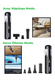Resim Kortec Profesyonel 22500 Pa 120 W Güçlü Toz Işıklı Portatif Üflemeli Sessiz (88 dB) Araç Süpürgesi 